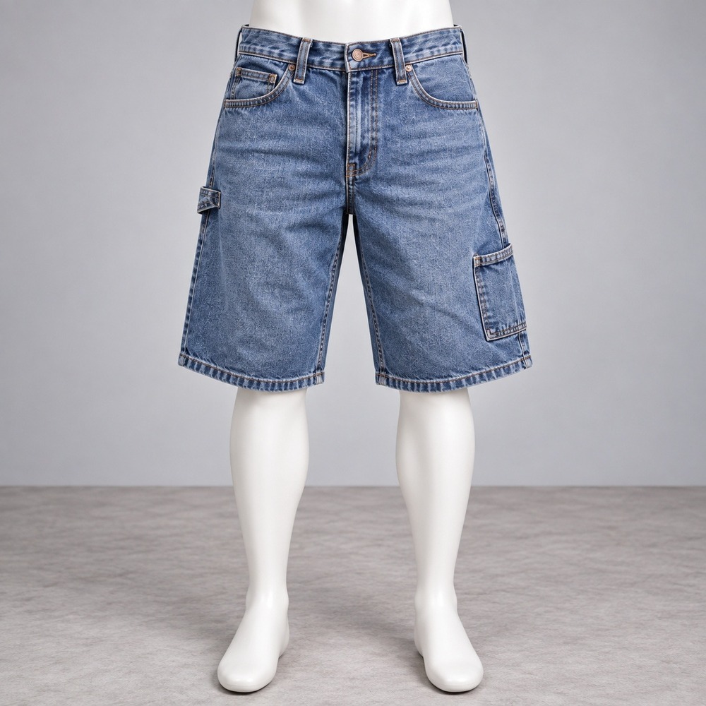 Wrangler Carpenter Denim Shorts Mens 38 Blue Medium Wash Utility 64WC4DI